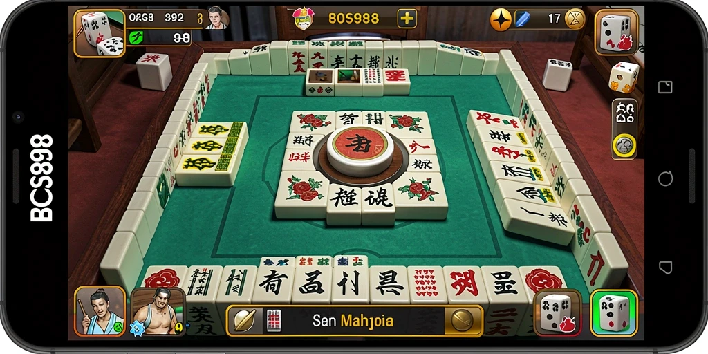 Screenshot gameplay BOS898 yang menunjukkan tantangan Mahjong yang seru.