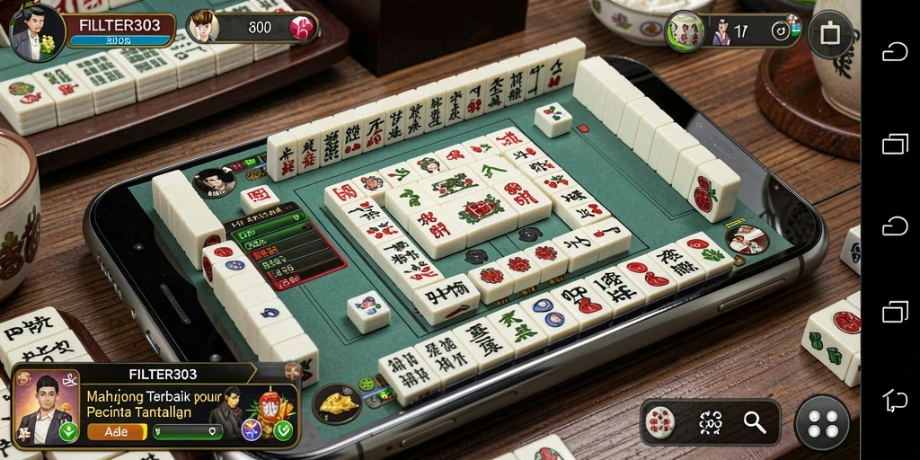 Tampilan screenshot utama FILTER303 menampilkan gameplay seru dari Mahjong.