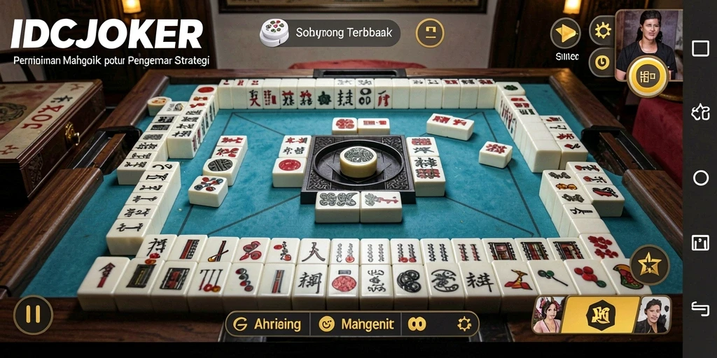 Tampilan utama gameplay Mahjong IDCJOKER yang seru dan menantang.