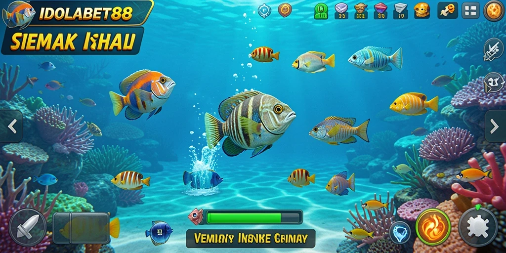 Screenshot menampilkan aksi seru dalam permainan Tembak Ikan.