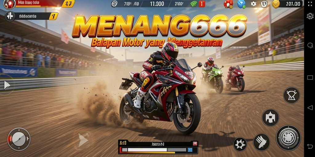 Gameplay balapan motor yang seru dan mendebarkan di MENANG666.