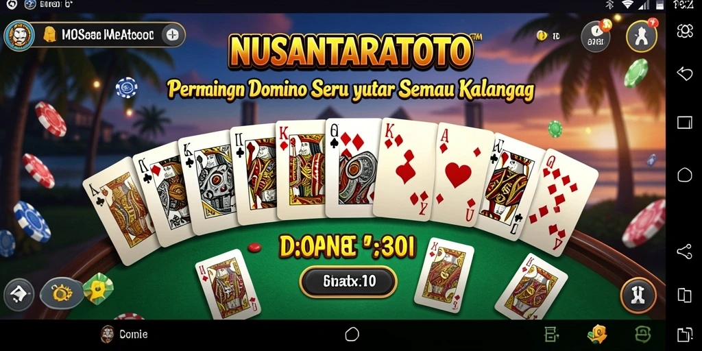 Screenshot gameplay NUSANTARATOTO menampilkan aksi seru permainan Domino.