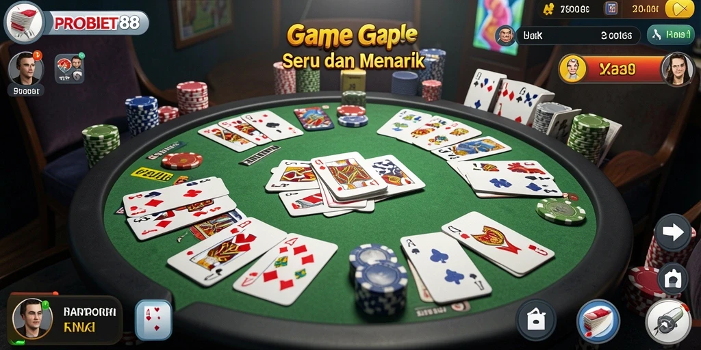 Tampilan gameplay Gaple yang menarik dan interaktif di PROBET88.